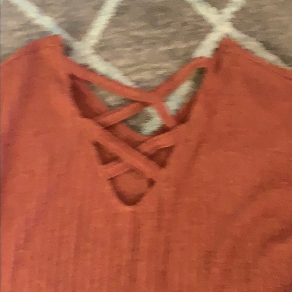 Knit crisscross back ties in front unique vintage style - Picture 3 of 6
